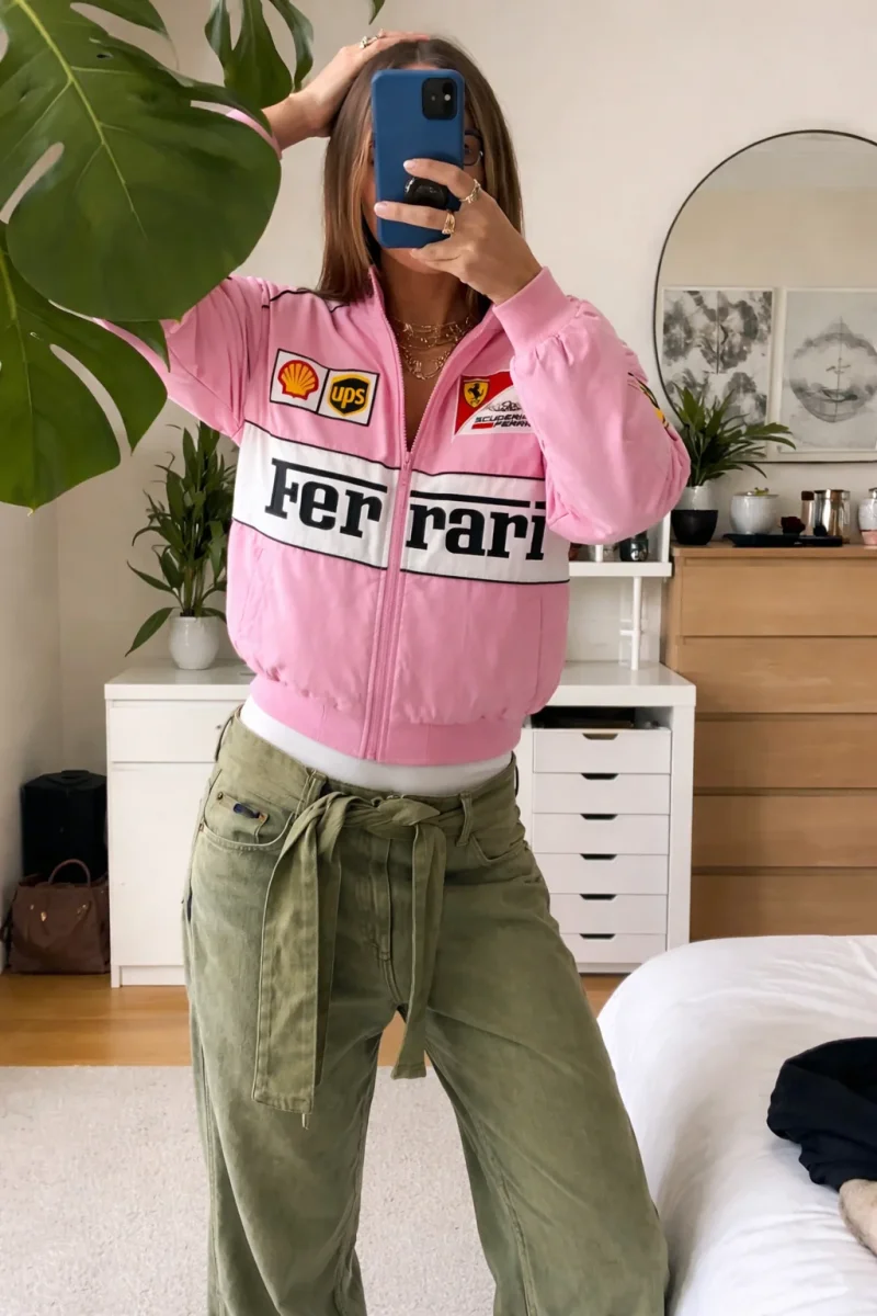 Ferrari F1 Vintage Pink Racing Jacket - Image 3
