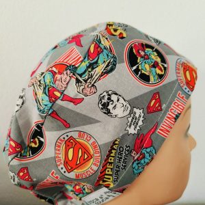 Touca cirúrgica super-heróis elástico. Super-Homem.