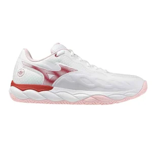 Sapatilhas de Ténis Feminina Mizuno Wave Enforce Court All Court - Branco/Rosa/Cereja