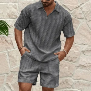 Men's Polo Set — Short Sleeve Relaxed Fit Matching Shorts