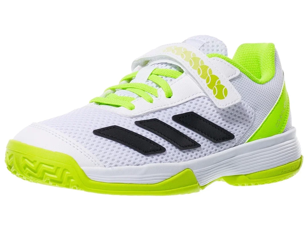 Sapatilhas de Ténis Junior Adidas Courtflash K Comfort Closure All Court - Branco/Verde - Image 4