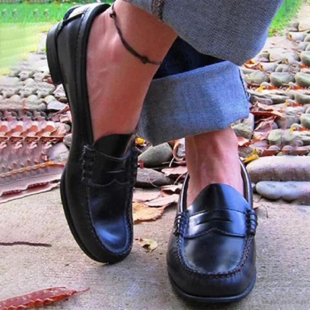 Women's Shoes — Slip-On Flat Sole Closed Low Profile Design - Image 3