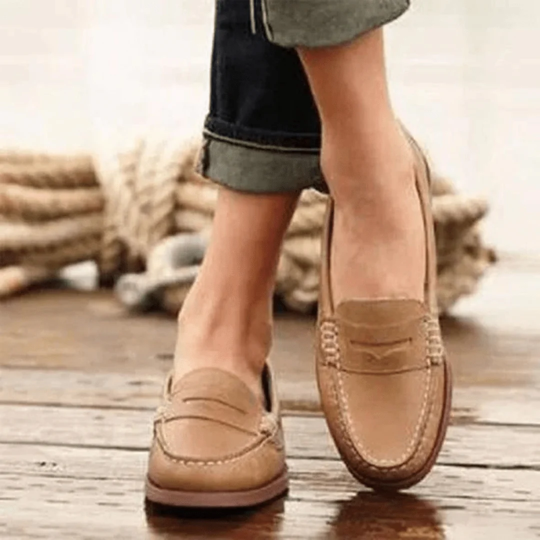 Women's Shoes — Slip-On Flat Sole Closed Low Profile Design - Image 4