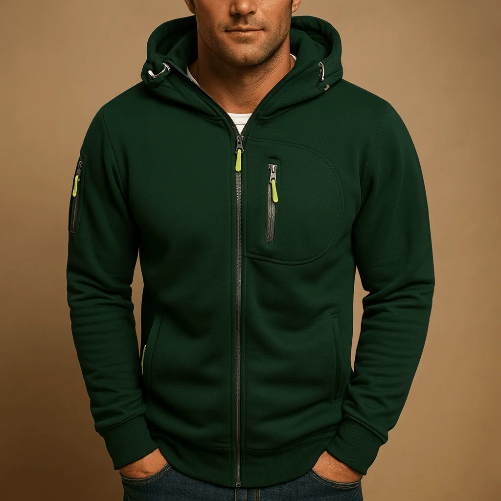Zip-Up Hoodie Men Comfortable Breathable Fit for Everyday Wear - Image 5