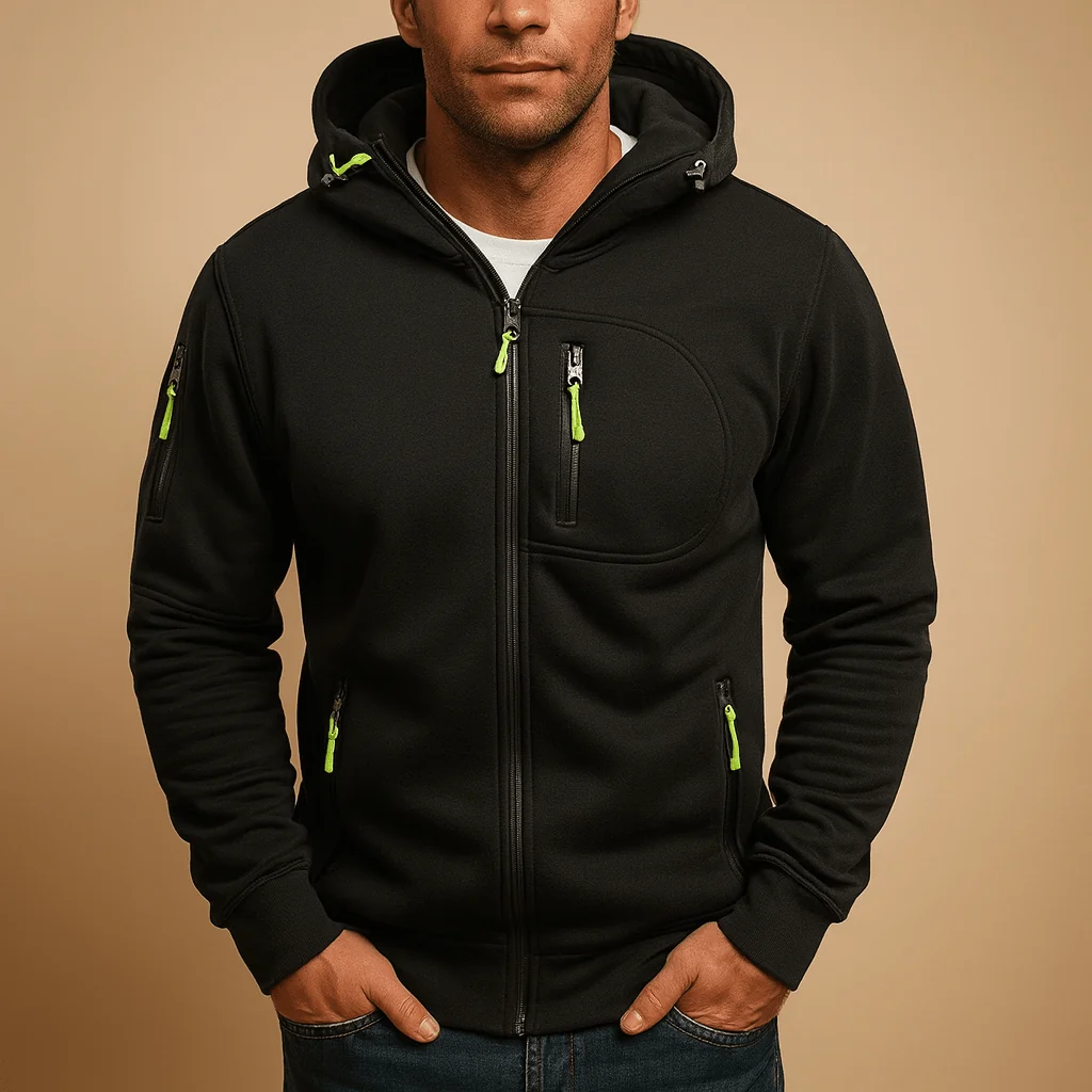 Zip-Up Hoodie Men Comfortable Breathable Fit for Everyday Wear - Image 2