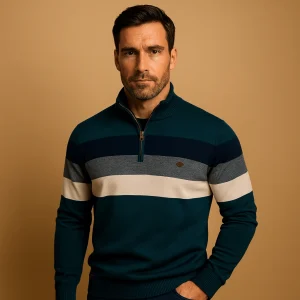 Zip-up Pullover Men Relaxed Casual Fit